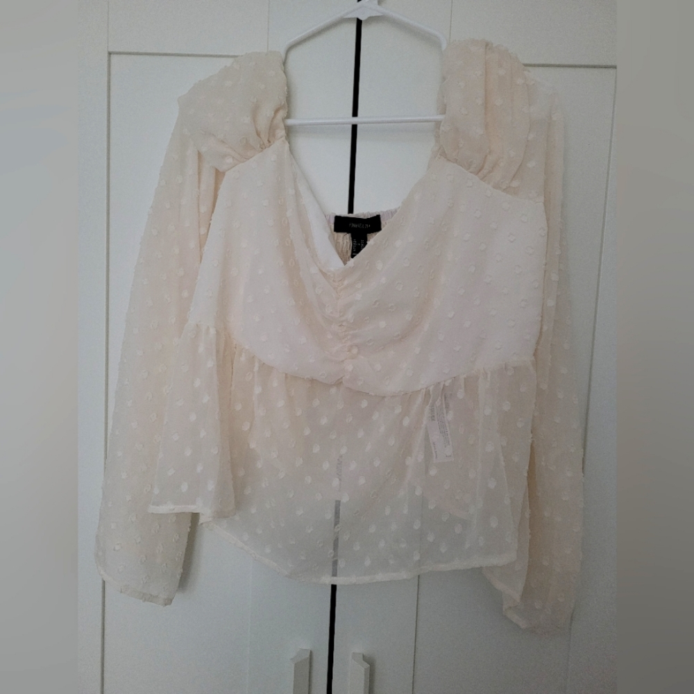 Plus Size Chiffon Off-the-Shoulder Top